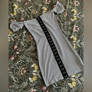 G by Guess Black and White Striped Mini Dress